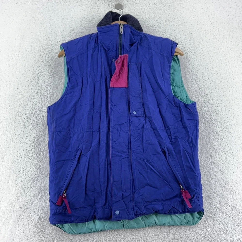 Vintage Patagonia Vest Mens‎ Small Blue Purple Teal Puffy Outdoor Zip Retro 90s